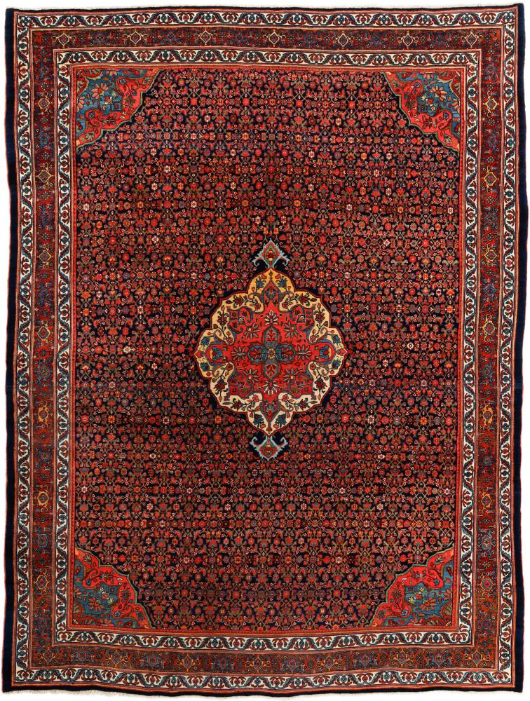 Persian Rug Bidjar Old 11'7"x8'7" 11'7"x8'7", Persian Rug Knotted by hand