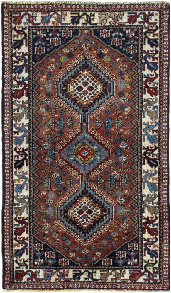 Tapis persan Yalameh 4'6"x2'7" 4'6"x2'7", Tapis persan Noué à la main