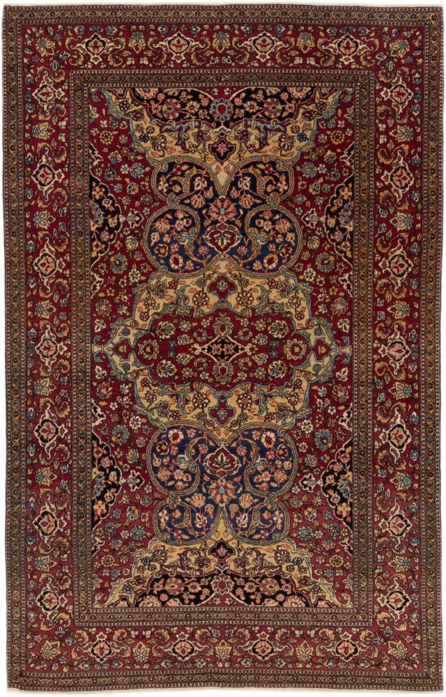 Tapis persan Ispahan Antique 217x140 217x140, Tapis persan Noué à la main