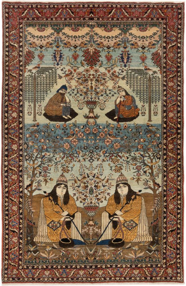  ペルシャ絨毯 カシャン アンティーク 6'8"x4'3" 6'8"x4'3",  ペルシャ絨毯 手織り
