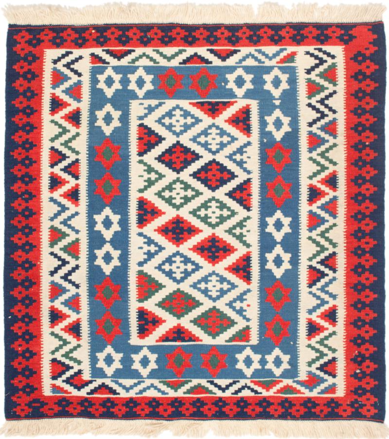 Persian Rug Kilim Fars 3'8"x3'5" 3'8"x3'5", Persian Rug Woven by hand