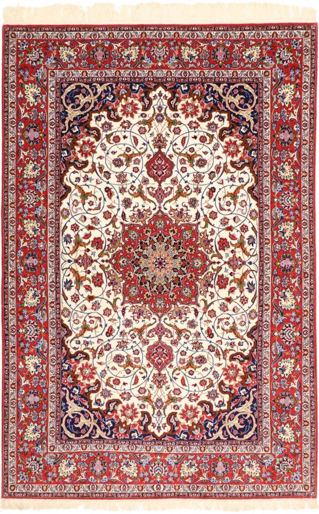 Perzsa szőnyeg Iszfahán Selyemfonal 7'10"x5'3" 7'10"x5'3", Perzsa szőnyeg Kézzel csomózva