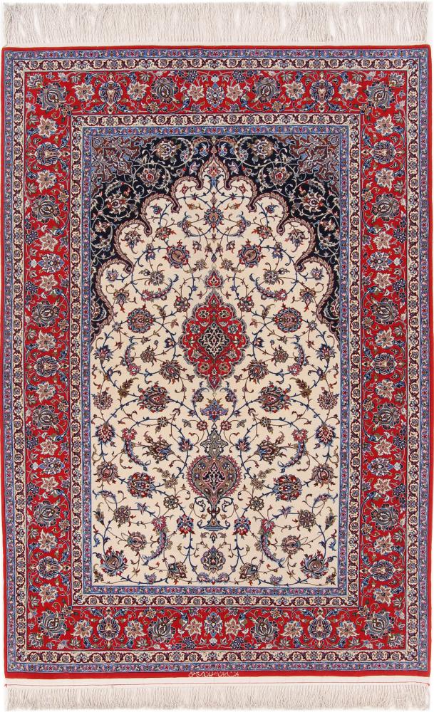 Perzsa szőnyeg Iszfahán Selyemfonal 221x151 221x151, Perzsa szőnyeg Kézzel csomózva