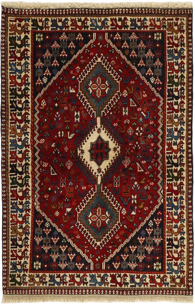 Tapis persan Yalameh 5'1"x3'4" 5'1"x3'4", Tapis persan Noué à la main