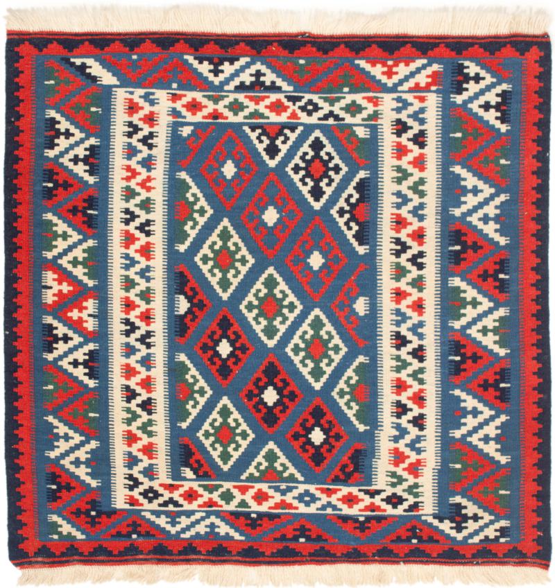 Tapete persa Kilim Fars 3'7"x3'5" 3'7"x3'5", Tapete persa Tecido à mão