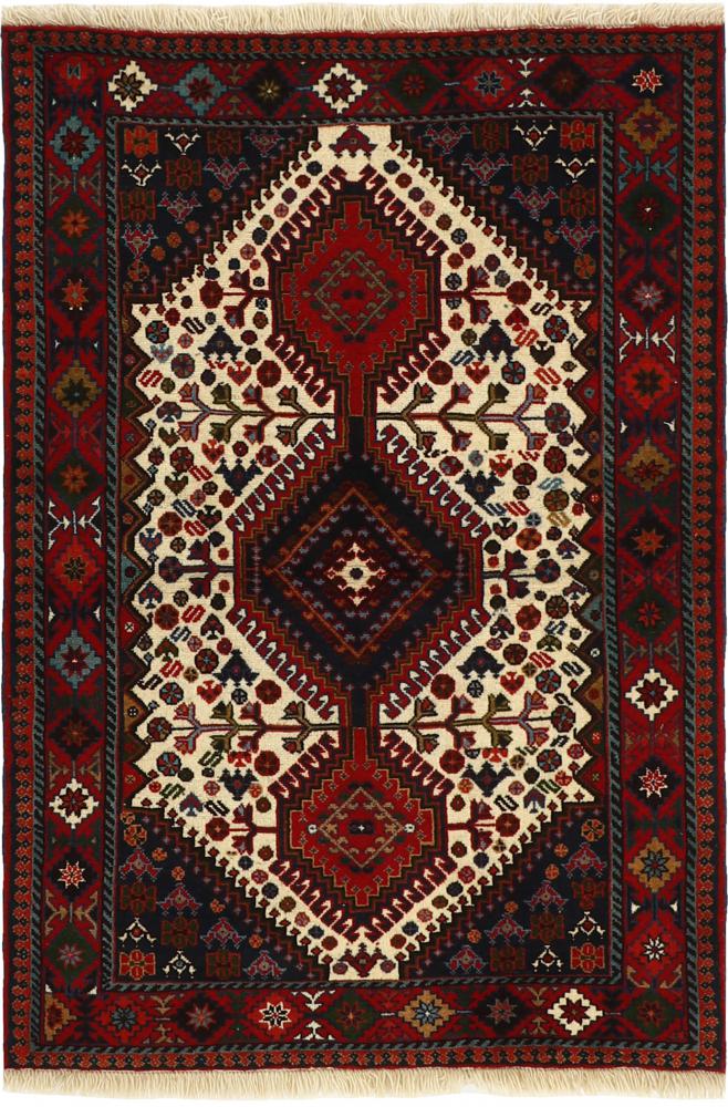 Persian Rug Yalameh 4'11"x3'5" 4'11"x3'5", Persian Rug Knotted by hand