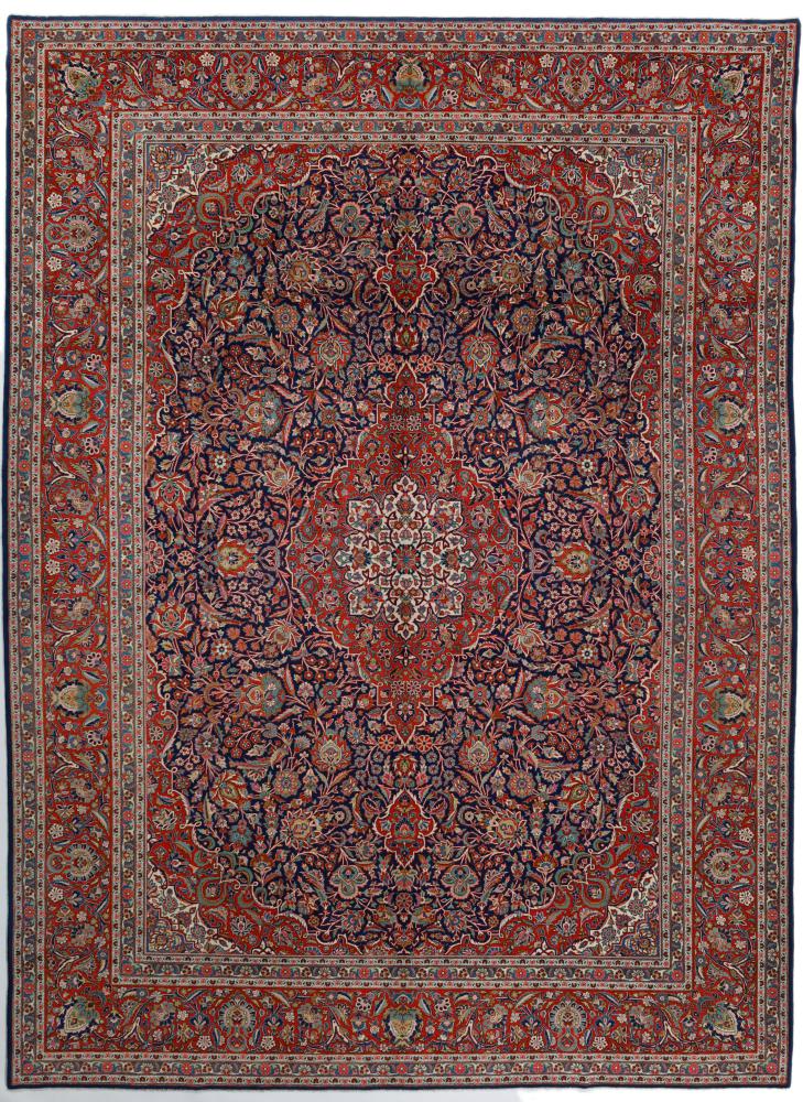 Tapis persan Kashan Ancien 374x273 374x273, Tapis persan Noué à la main