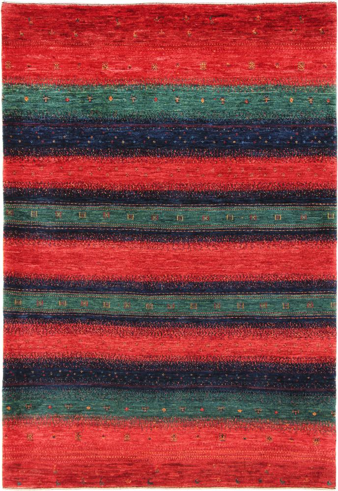 Persian Rug Persian Gabbeh Loribaft Atash 6'0"x4'1" 6'0"x4'1", Persian Rug Knotted by hand