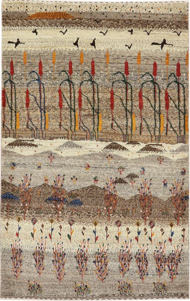 Perzisch tapijt Perzisch Gabbeh Loribaft Nature 4'10"x3'1" 4'10"x3'1", Perzisch tapijt Handgeknoopte