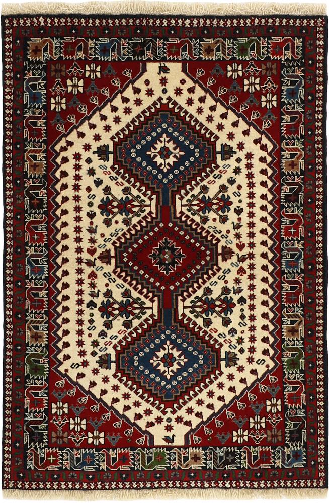 Persian Rug Yalameh 4'11"x3'2" 4'11"x3'2", Persian Rug Knotted by hand