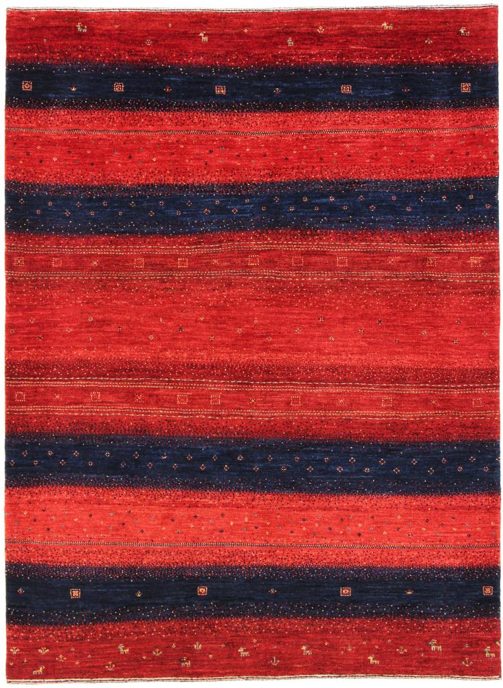 Persian Rug Persian Gabbeh Loribaft Atash 5'9"x4'2" 5'9"x4'2", Persian Rug Knotted by hand