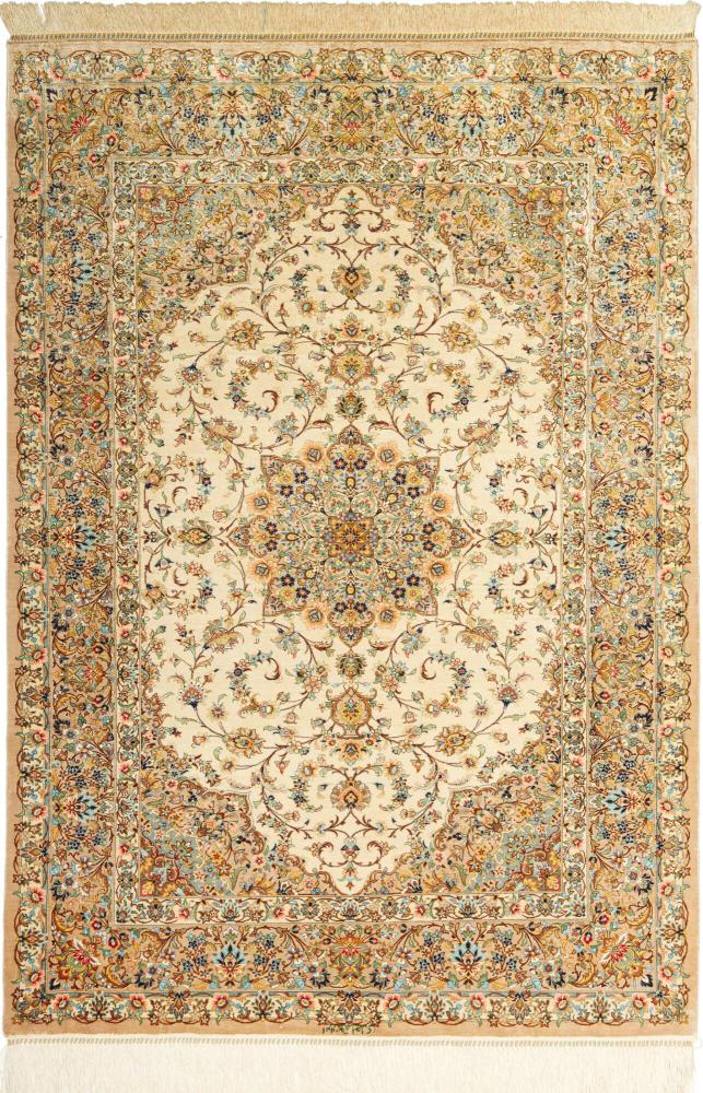 Tapis persan Ghom Soie 4'11"x3'5" 4'11"x3'5", Tapis persan Noué à la main