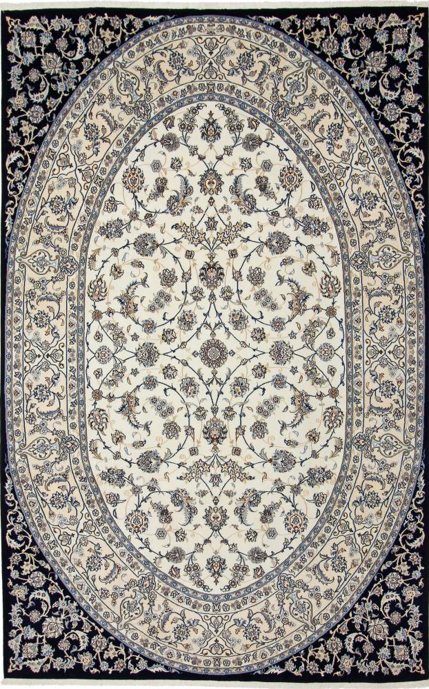 Persian Rug Nain 9La Sherkat Signed 10'4"x6'6" 10'4"x6'6", Persian Rug Knotted by hand