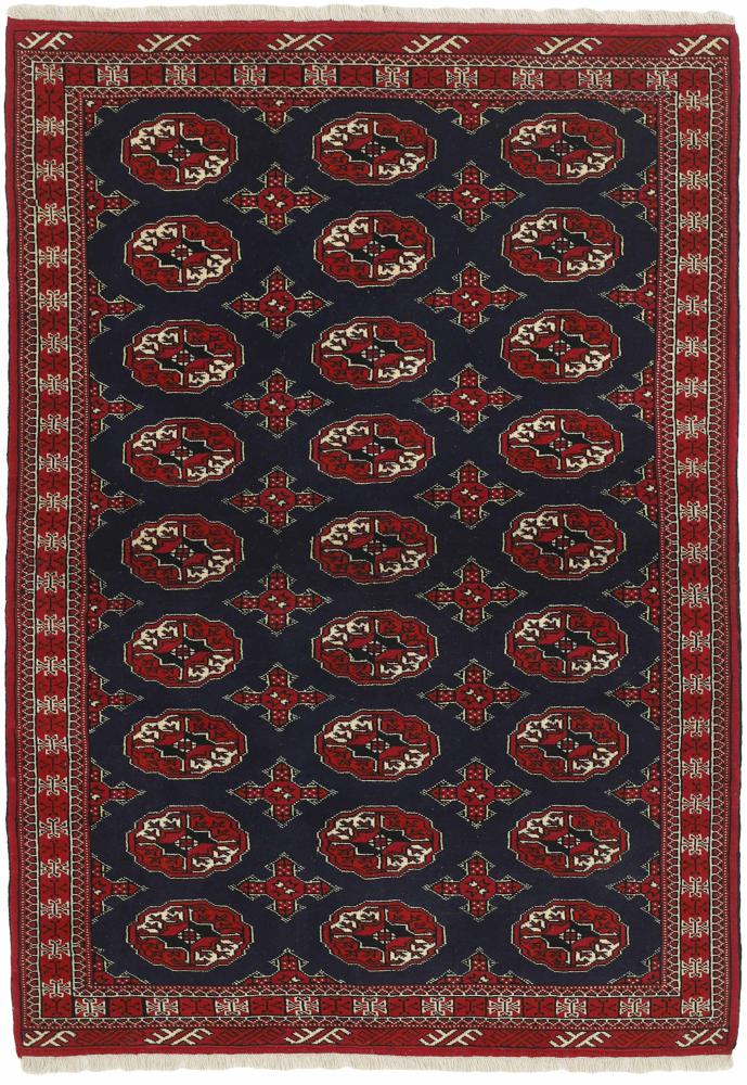 Persian Rug Turkaman 6'5"x4'6" 6'5"x4'6", Persian Rug Knotted by hand