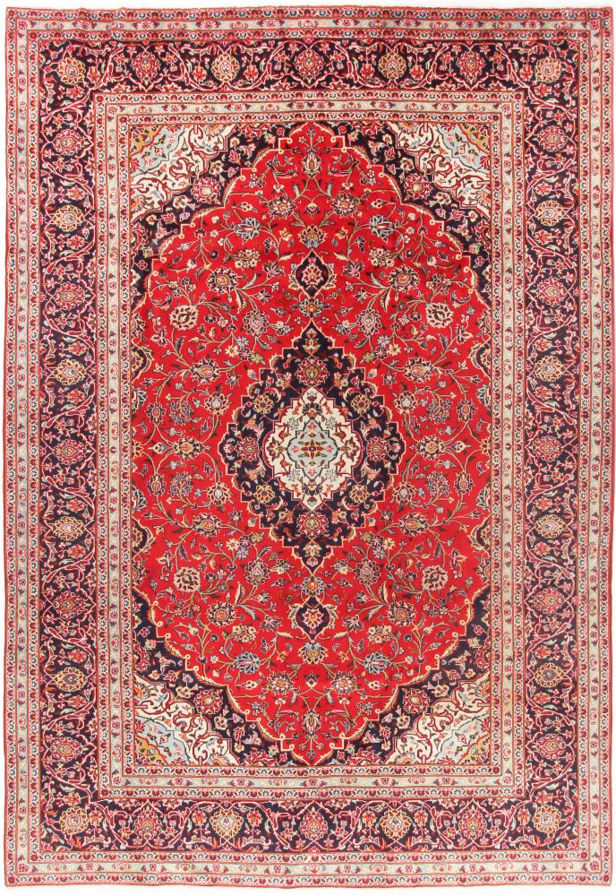 Persian Rug Keshan 9'7"x6'9" 9'7"x6'9", Persian Rug Knotted by hand