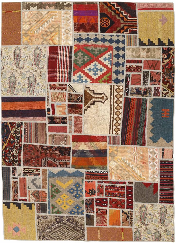 Perzisch tapijt Kilim Patchwork 201x139 201x139, Perzisch tapijt Handgeweven