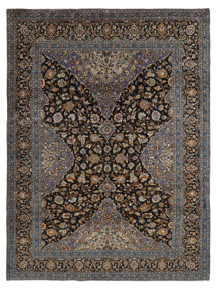 Tapis persan Kashan 13'0"x9'8" 13'0"x9'8", Tapis persan Noué à la main