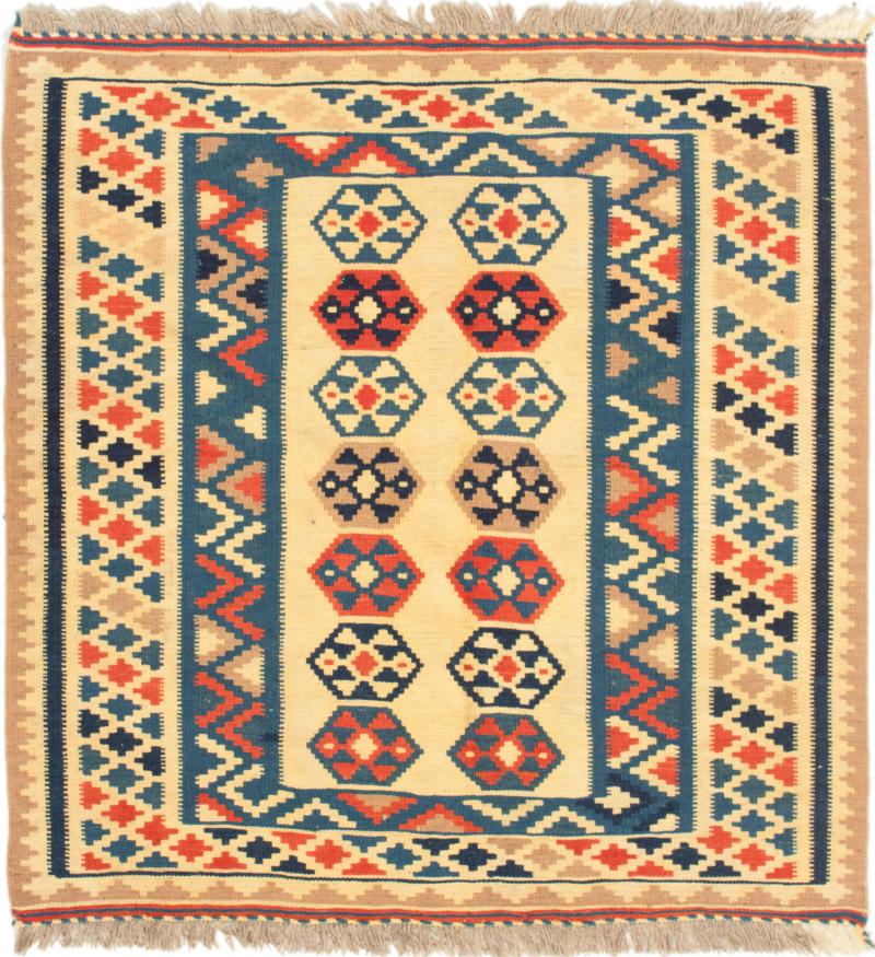 Persian Rug Kilim Fars 3'4"x3'4" 3'4"x3'4", Persian Rug Woven by hand