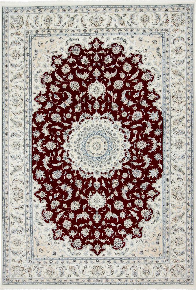 Tapis persan Naïn 9La Sherkat Signé 9'7"x6'7" 9'7"x6'7", Tapis persan Noué à la main