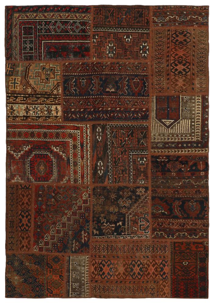 Persisk teppe Patchwork Malayer 197x138 197x138, Persisk teppe Knyttet for hånd