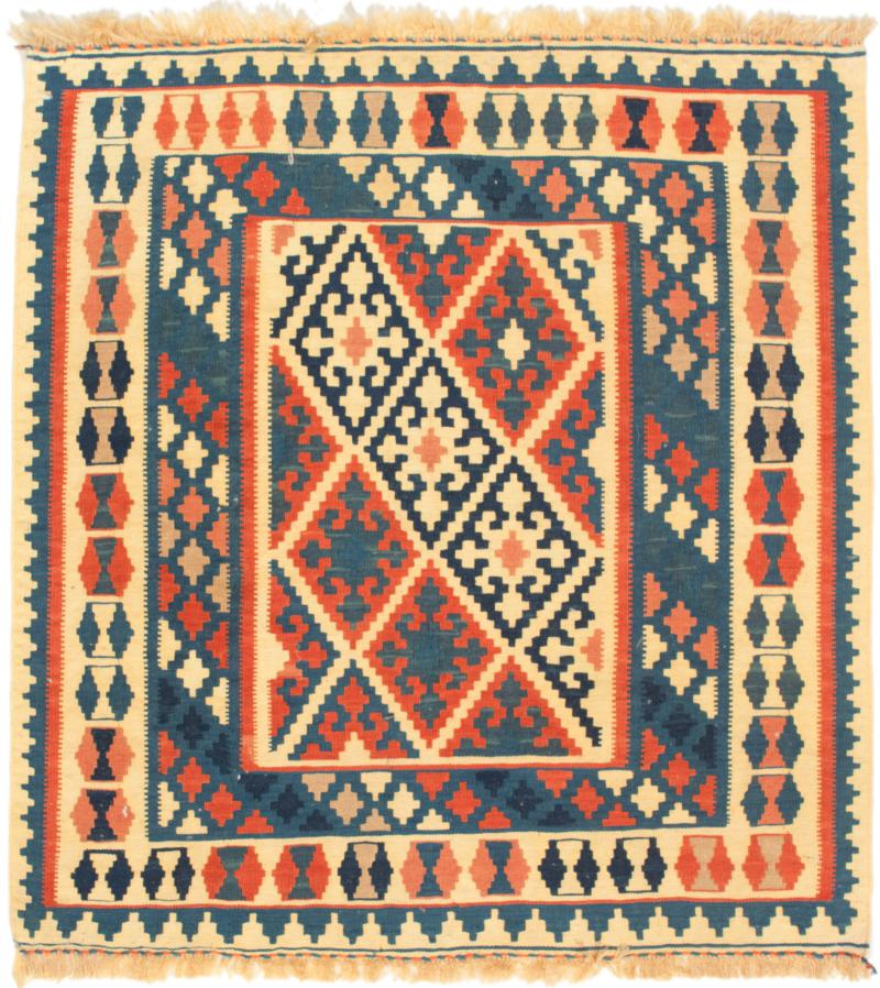 Tapis persan Kilim Fars 107x99 107x99, Tapis persan Tissé à la main