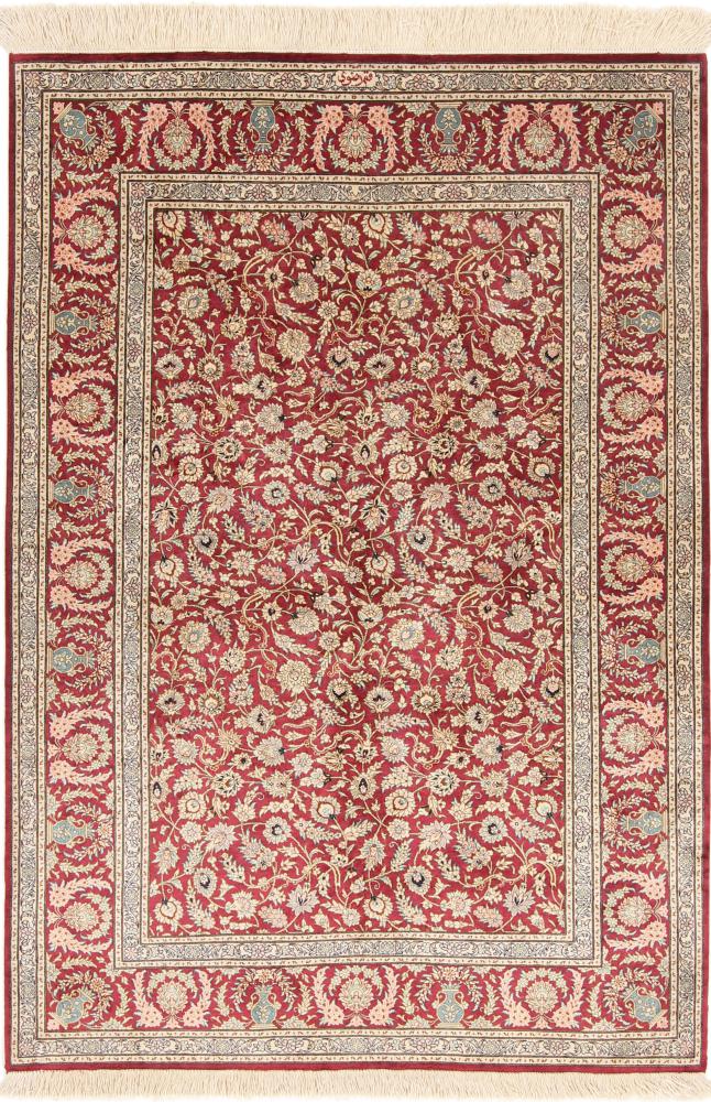 Persialainen matto Ghom Silkki 4'11"x3'5" 4'11"x3'5", Persialainen matto Solmittu käsin