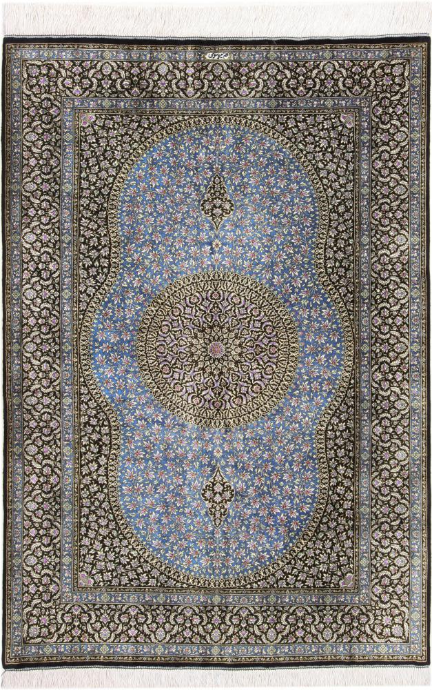Persialainen matto Ghom Silkki Signed 151x101 151x101, Persialainen matto Solmittu käsin