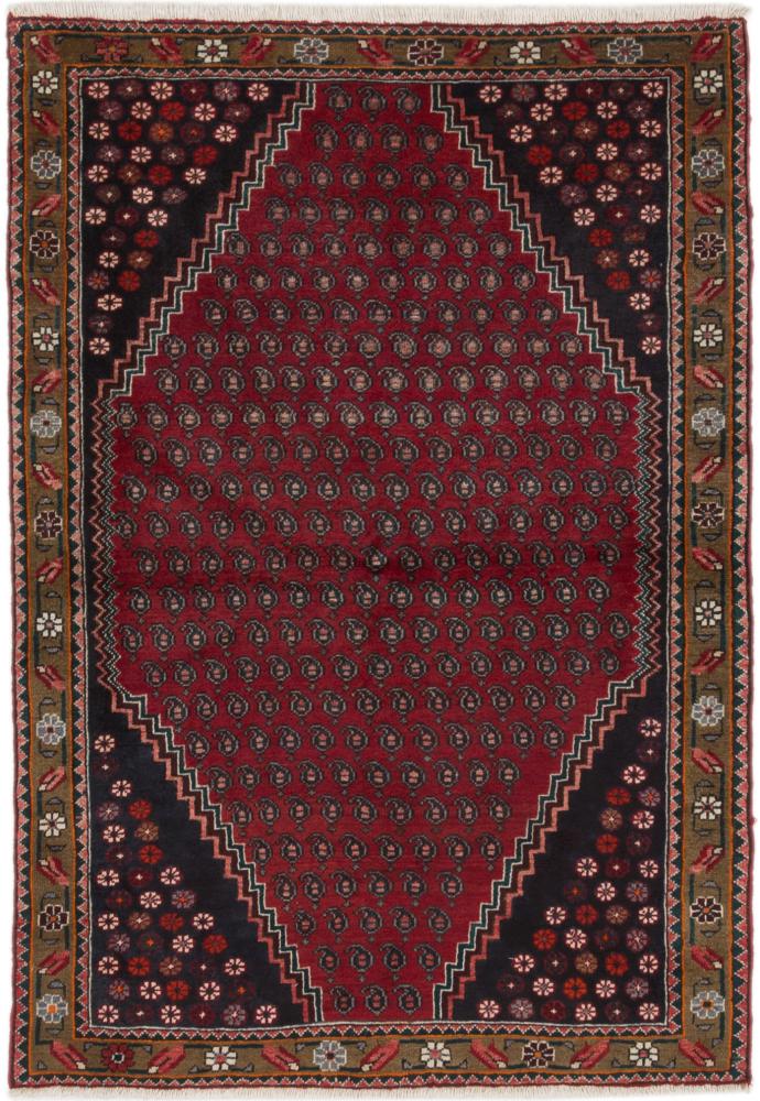 Persian Rug Hamadan 5'7"x3'11" 5'7"x3'11", Persian Rug Knotted by hand