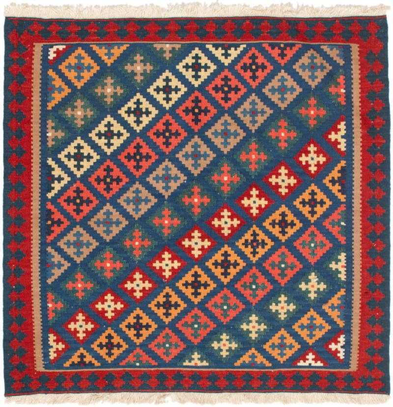 Persian Rug Kilim Fars 3'7"x3'4" 3'7"x3'4", Persian Rug Woven by hand