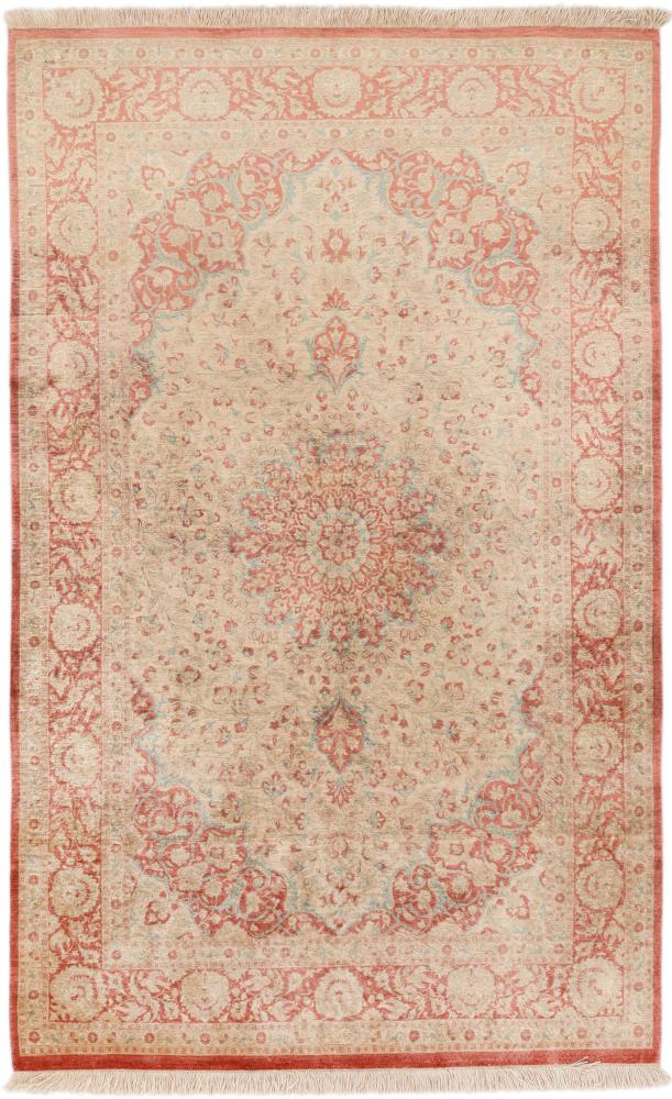 Perzisch tapijt Qum Zijde 5'0"x3'1" 5'0"x3'1", Perzisch tapijt Handgeknoopte