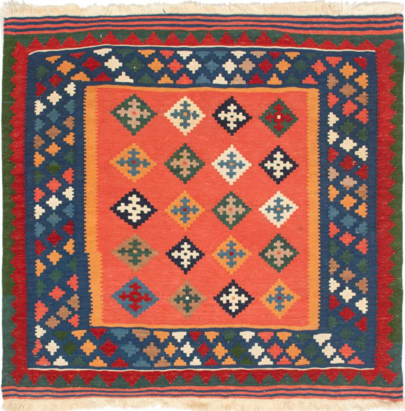 Persian Rug Kilim Fars 3'5"x3'4" 3'5"x3'4", Persian Rug Woven by hand