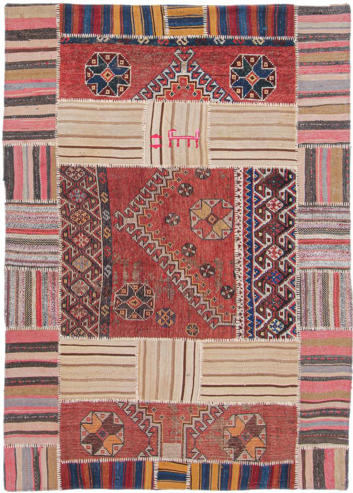 ペルシャ絨毯 キリム パッチワーク 186x129 186x129,  ペルシャ絨毯 手織り