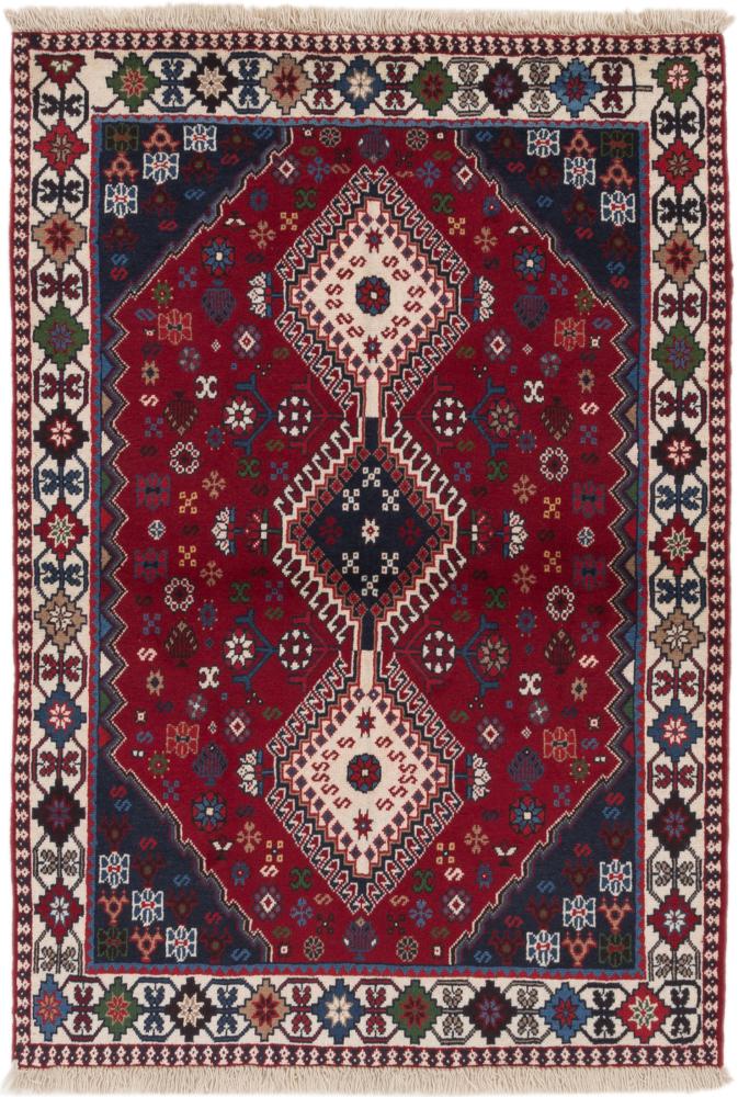 Tapis persan Yalameh 4'10"x3'5" 4'10"x3'5", Tapis persan Noué à la main