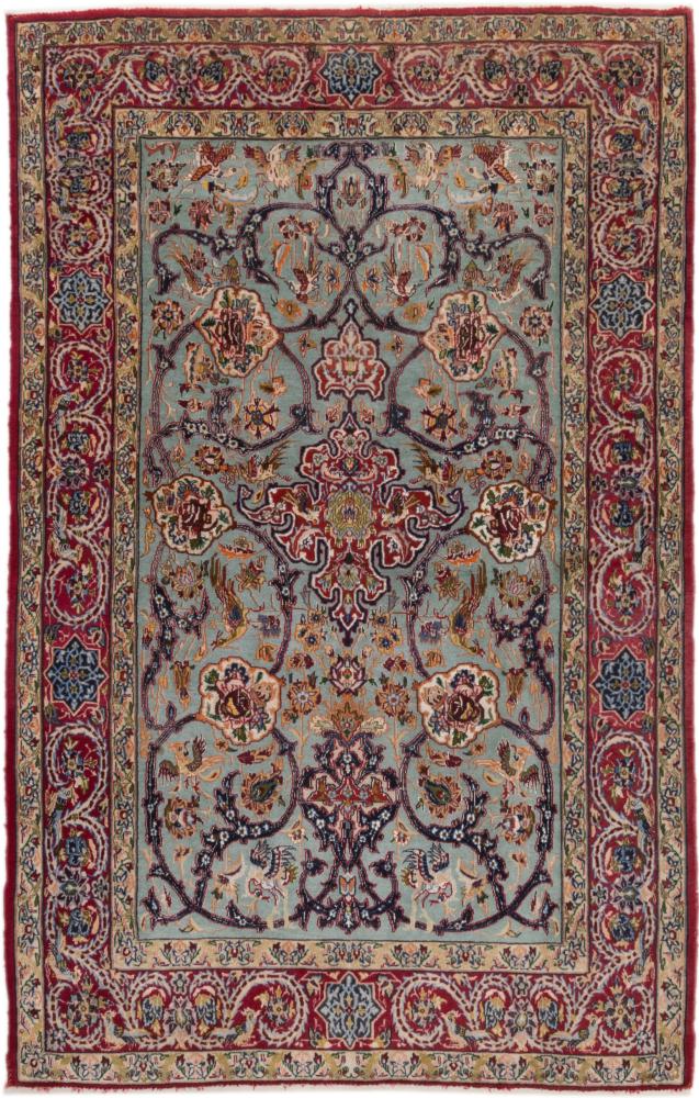 Persian Rug Isfahan Silk Warp 5'9"x3'7" 5'9"x3'7", Persian Rug Knotted by hand