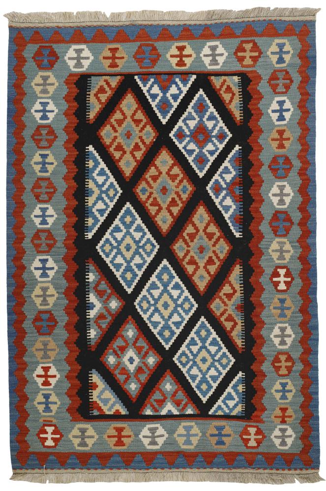 Persian Rug Kilim Fars 6'3"x4'2" 6'3"x4'2", Persian Rug Woven by hand