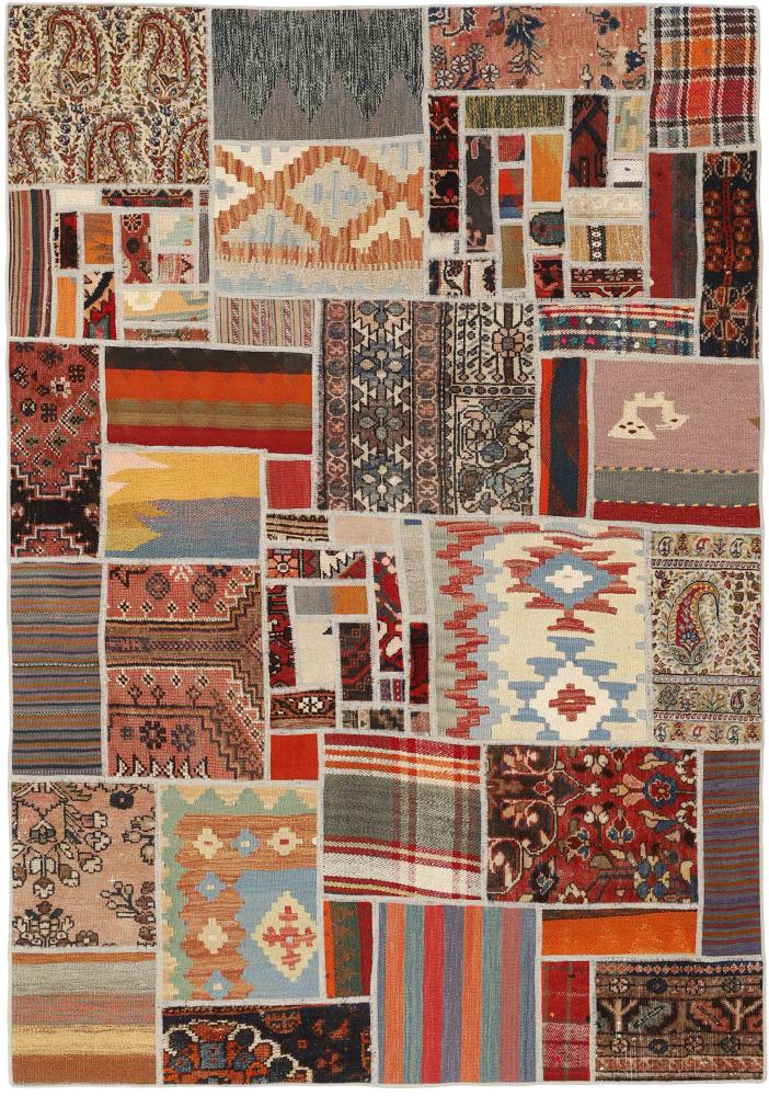  ペルシャ絨毯 キリム パッチワーク 6'6"x4'7" 6'6"x4'7",  ペルシャ絨毯 手織り