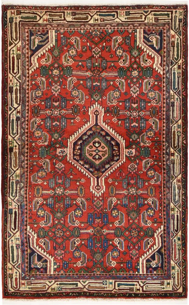 Persian Rug Hosseinabad 5'7"x3'5" 5'7"x3'5", Persian Rug Knotted by hand
