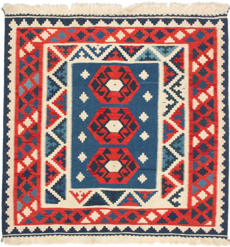 ペルシャ絨毯 キリム Fars 3'5"x3'5" 3'5"x3'5",  ペルシャ絨毯 手織り