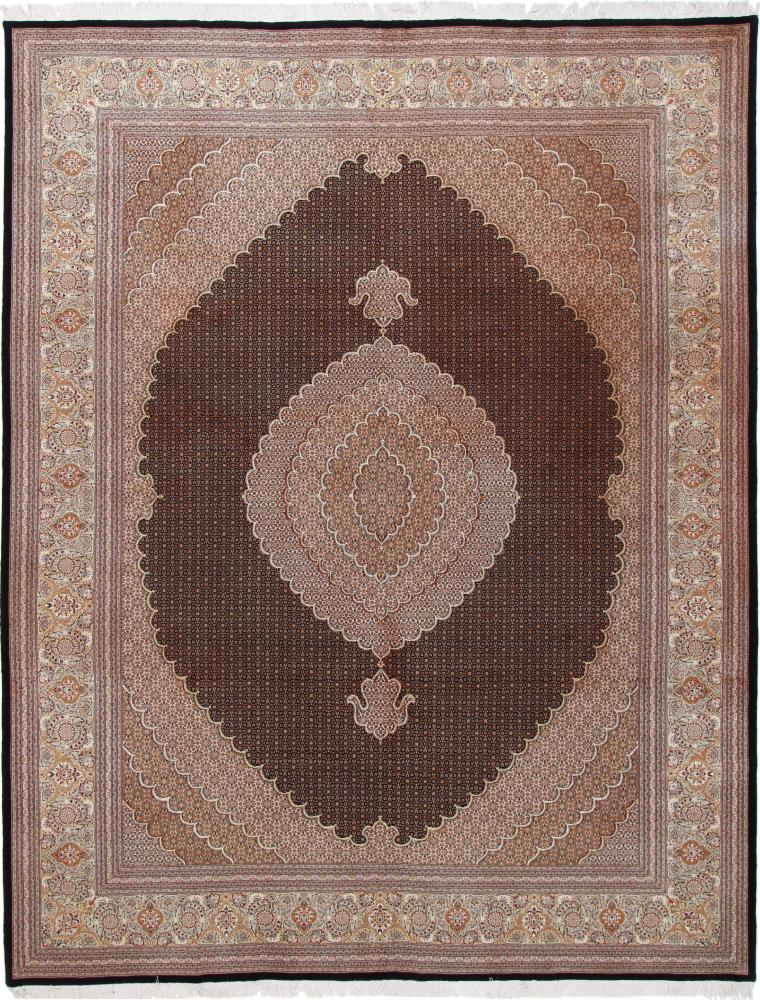 Persian Rug Tabriz 50Raj 12'10"x9'10" 12'10"x9'10", Persian Rug Knotted by hand