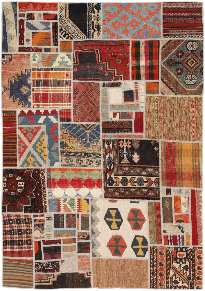  ペルシャ絨毯 キリム パッチワーク 6'7"x4'8" 6'7"x4'8",  ペルシャ絨毯 手織り