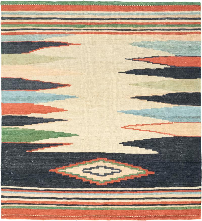 Tapis persan Kilim Fars Mazandaran 133x119 133x119, Tapis persan Tissé à la main