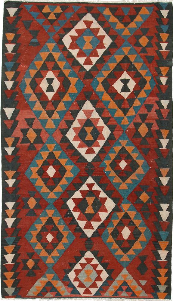 Tapete persa Kilim Fars Azerbaijan Antigo 9'9"x5'7" 9'9"x5'7", Tapete persa Tecido à mão