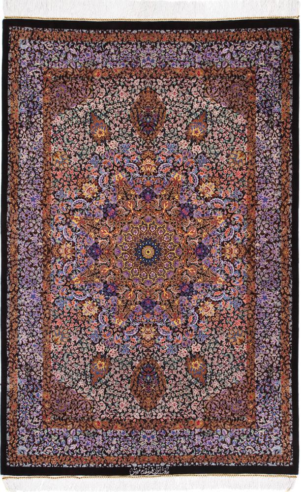 Perzisch tapijt Qum Zijde 156x103 156x103, Perzisch tapijt Handgeknoopte