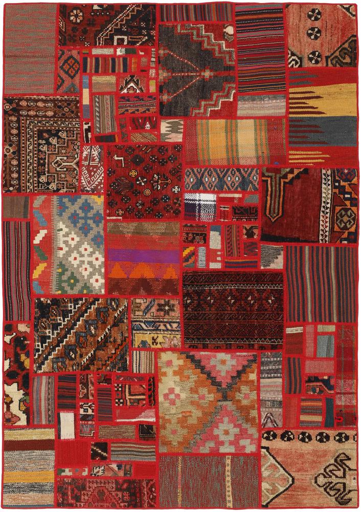 Perzisch tapijt Kilim Patchwork 201x141 201x141, Perzisch tapijt Handgeweven