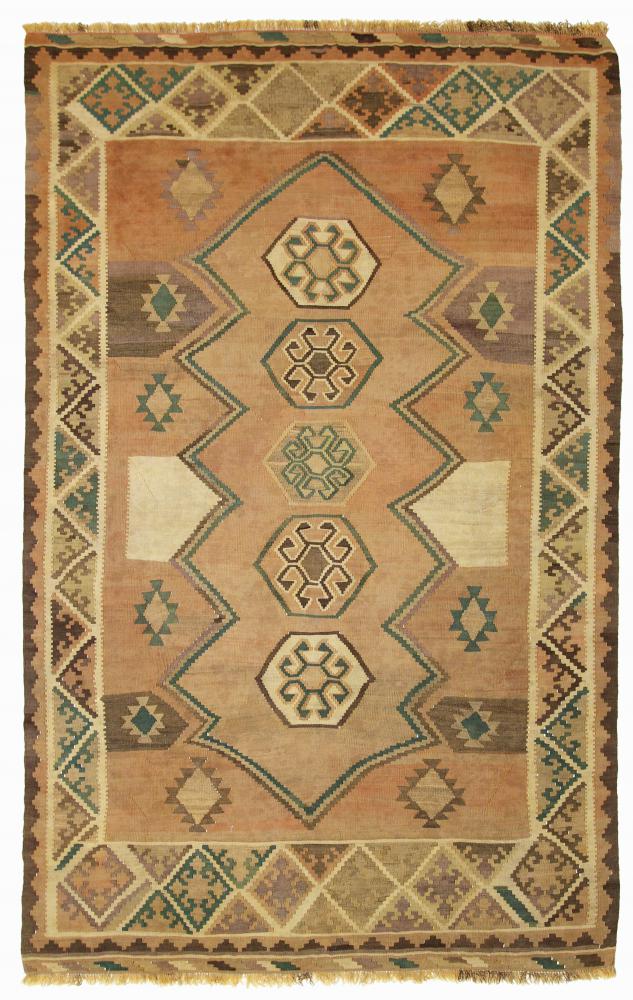 Persian Rug Kilim Fars Old Style 8'2"x4'11" 8'2"x4'11", Persian Rug Woven by hand