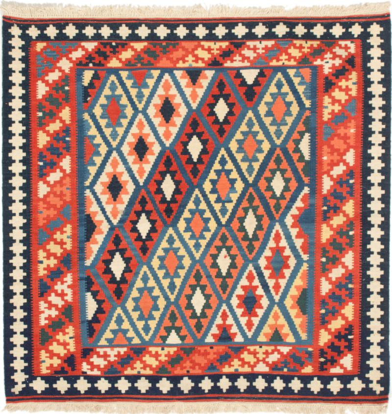 Tapis persan Kilim Fars 105x106 105x106, Tapis persan Tissé à la main