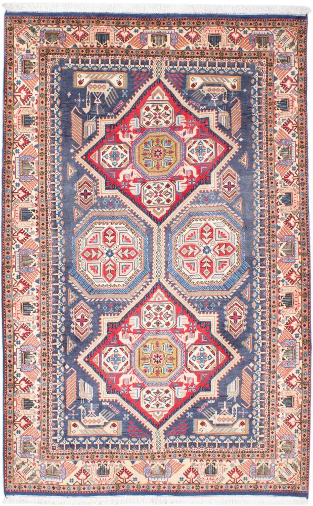 Persian Rug Ghashghai 7'6"x4'10" 7'6"x4'10", Persian Rug Knotted by hand