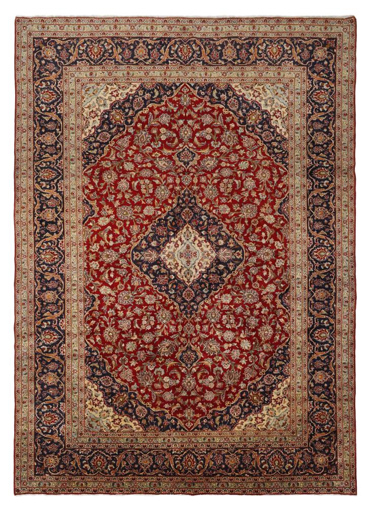 Tapis persan Kashan 395x289 395x289, Tapis persan Noué à la main