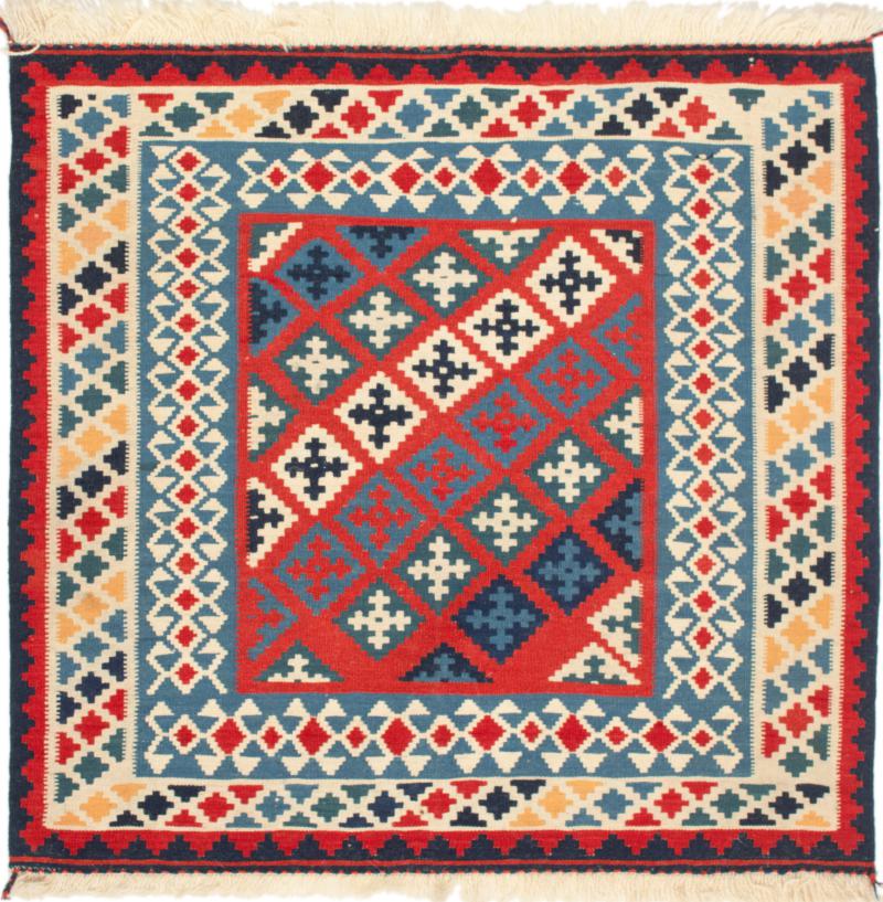  ペルシャ絨毯 キリム Fars 3'6"x3'4" 3'6"x3'4",  ペルシャ絨毯 手織り