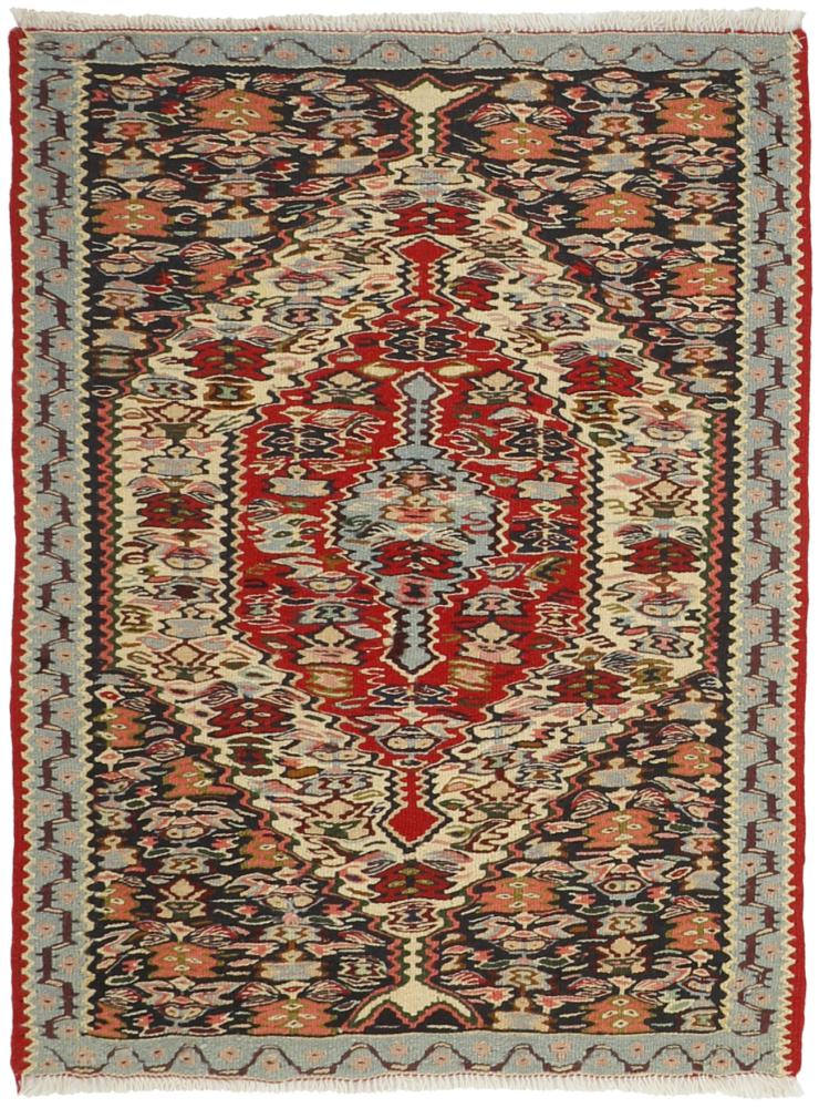 Persian Rug Kilim Senneh 3'2"x2'6" 3'2"x2'6", Persian Rug Knotted by hand